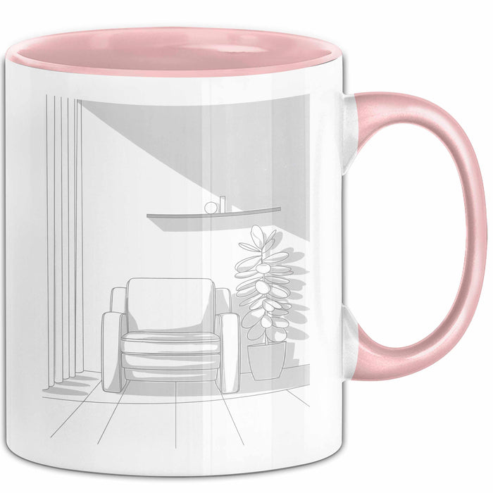 Minimalistischer Dekorateur Tasse Geschenk Lustige Geschenkidee Spruch Für Klare Räume Liebhaber Rosa Trendation