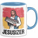 Jesus Keyboardspieler Tasse Geschenk Jesusizer Christlicher Geschenkidee Lustig Blau Trendation
