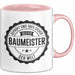 Bauarbeiter Tasse Geschenk 100% Bester Bauleiter Handwerker Geschenkidee Lustig Rosa Trendation