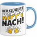 Biertrinker Tasse Geschenk Lustige Geschenkidee Spruch Der Klügere Kippt Nach Blau Trendation