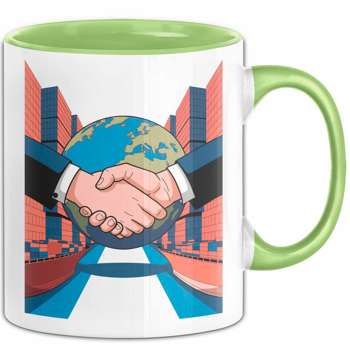 Import Export Händler Tasse Geschenk Lustige Geschenkidee Spruch Für Globale Händler Grün Trendation