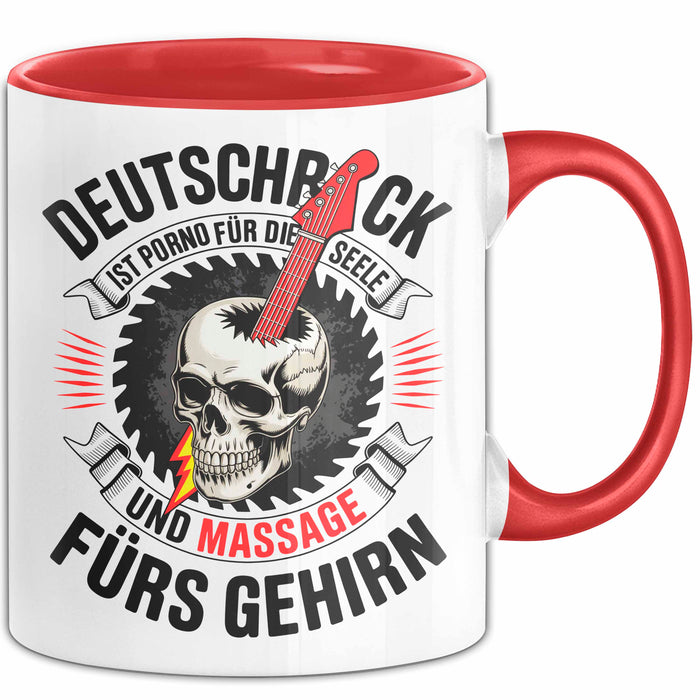 Deutsche Rockmusik Tasse Geschenk Lustige Geschenkidee Rot Trendation