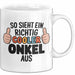 Onkel Nichte Neffe Tasse Geschenk Lustige Geschenkidee Spruch So Sieht Ein Richtig Cooler Onkel Aus Weiß Trendation