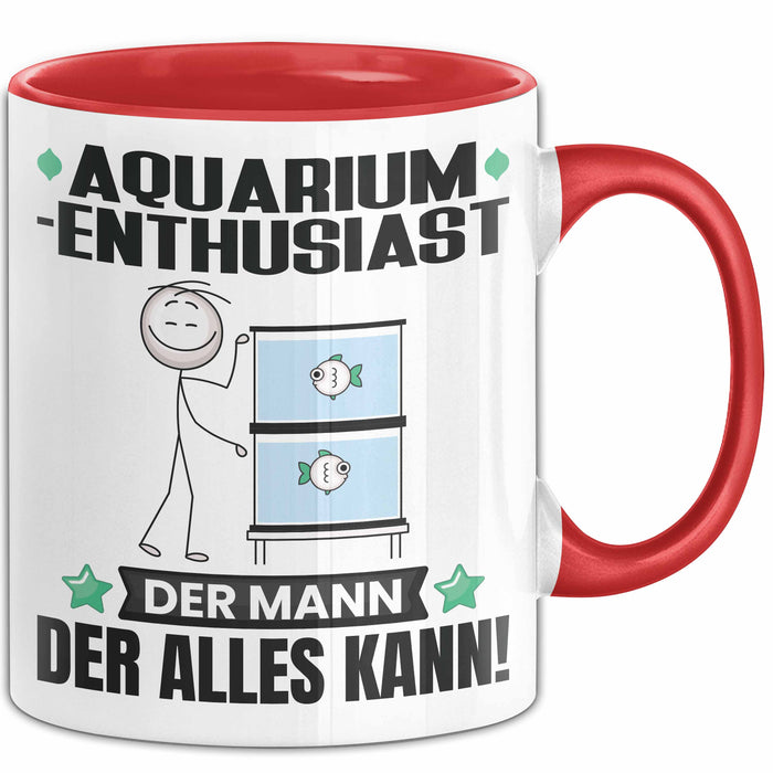 Aquarium-Enthusiast Tasse Geschenk für Aquarium-Enthusiast Der Mann Der Alles Kann Geschenkidee zum Geburtstag Rot Trendation