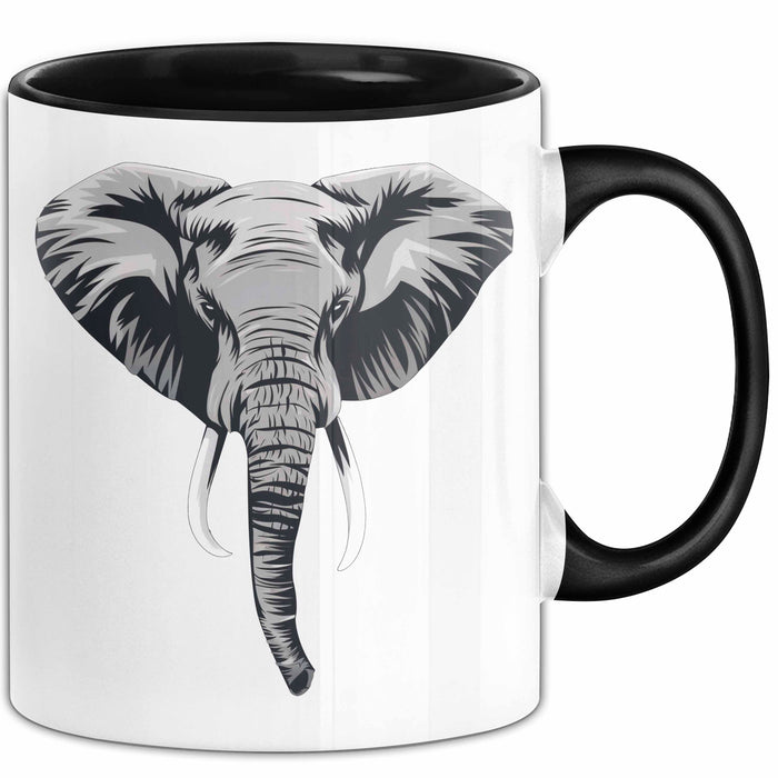 Elefant Tier Tasse Geschenk Lustige Geschenkidee Spruch Schwarz Trendation