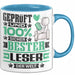 Leser Geschenk Lustiger Spruch für Leser Geschenkidee Bester Leser Der Welt Blau Trendation