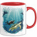 Taucher Tasse Geschenkidee für Tauch Enthusiasten Rot Trendation