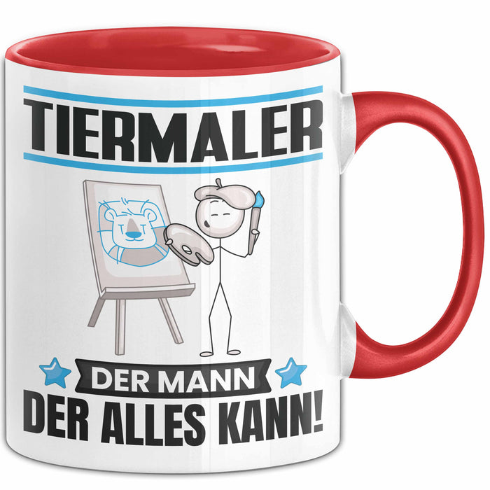 Tiermaler Tasse Geschenk für Tiermaler Der Mann Der Alles Kann Geschenkidee zum Geburtstag Rot Trendation