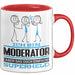 Moderator Geschenk Tasse Ich Bin Moderator Aber Sag Doch Einfach Superheld Lustige Geschenkdiee für Moderator Kaffee-Becher Rot Trendation