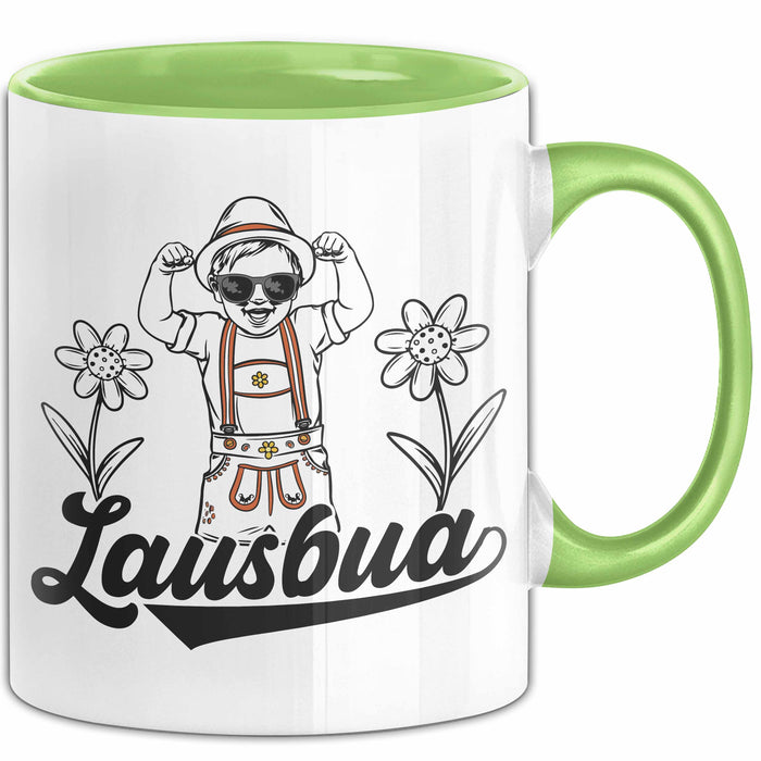 Lausbua Tasse Geschenk Oktober München Geschenkidee Becher Grün Trendation