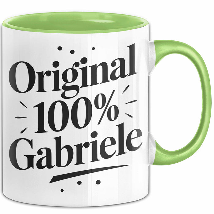 Gabriele Tasse Geschenk Original 100% Gabriele Geschenkidee Geburtstag Grün Trendation