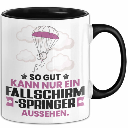 Fallschirmspringer Geschenk Tasse So Gut Kann Nur Ein Fallschirmspringer Aussehen Geschenkidee Kaffee-Becher Schwarz Trendation
