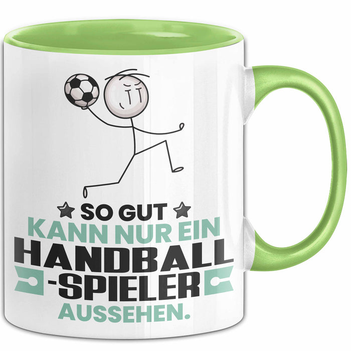 Handballspieler Geschenk Tasse So Gut Kann Nur Ein Handballspieler Aussehen Geschenkidee Kaffee-Becher Grün Trendation