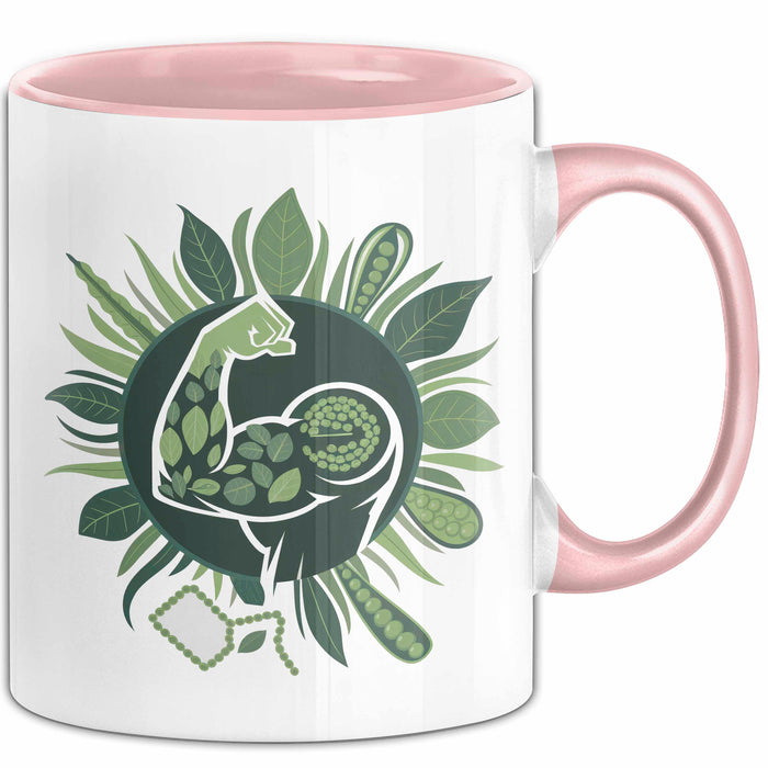 Veganer Bodybuilder Tasse Geschenkidee für Lifter Rosa Trendation
