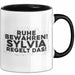 Sylvia Tasse Ruhe Bewahren! Sylvia Regelt Das! Geschenk Schwarz Trendation