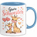Big Sister Ältere Geschwister Schwestern Giraffe Tasse Becher Geschenk Lustige Geschenkidee Spruch Big Sister Blau Trendation