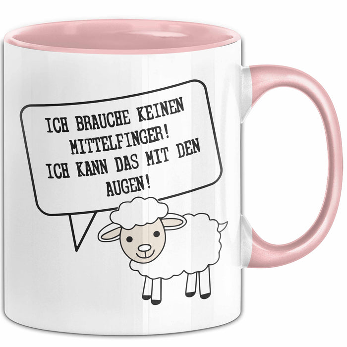 Humor Tasse Geschenk Ich brauche keinen Mittelfinger Ich Mache Das Mit Den Augen Becher Geschenk Rosa Trendation