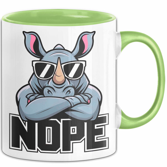 Nashorn Tasse Geschenk Lustige Geschenkidee Spruch Nö Grün Trendation