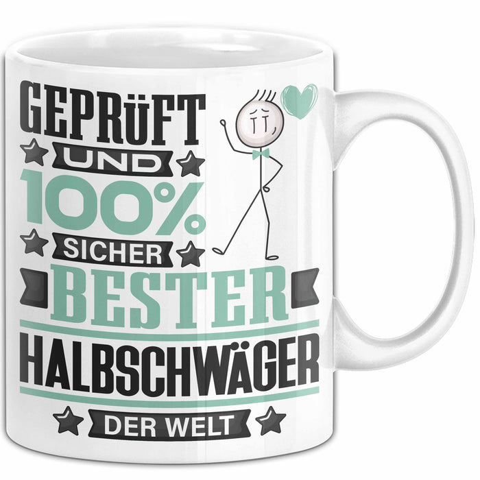 Halbschwäger Geschenk Lustiger Spruch für Halbschwäger Geschenkidee Bester Halbschwäger Der Welt Weiß Trendation