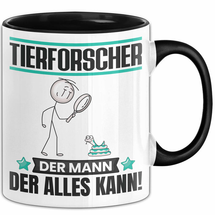 Tierforscher Tasse Geschenk für Tierforscher Der Mann Der Alles Kann Geschenkidee zum Geburtstag Schwarz Trendation