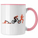 Triathlon Swim Bike Run Triathlet Tasse Geschenk Schwimmen Fahrrad Rennen Rosa Trendation