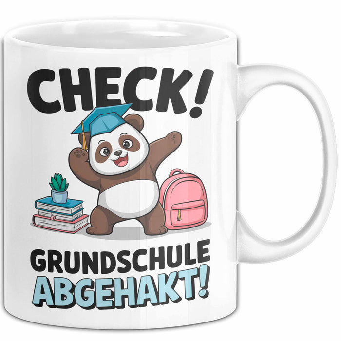 Grundschule Abschied Tasse Becher Geschenk Lustige Geschenkidee Spruch Check Grundschule Abgehakt Weiß Trendation