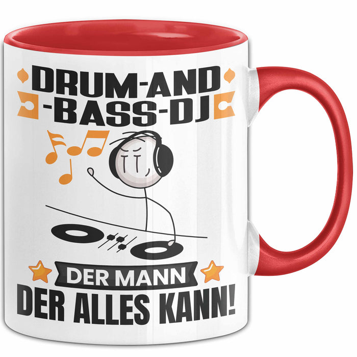 Drum-and-Bass-DJ Tasse Geschenk für Drum-and-Bass-DJ Der Mann Der Alles Kann Geschenkidee zum Geburtstag Rot Trendation
