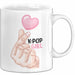 Kpop Love Girl Tasse Geschenk Süßes Herz Design Finger Herz Geste Weiß Trendation