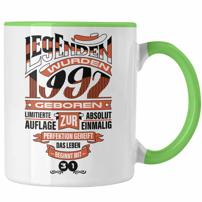 TRENDATION 30. Geburtstag Tasse Frau Mann Geschenk 30er Geschenkidee 30 Mutter Vater Grün Trendation