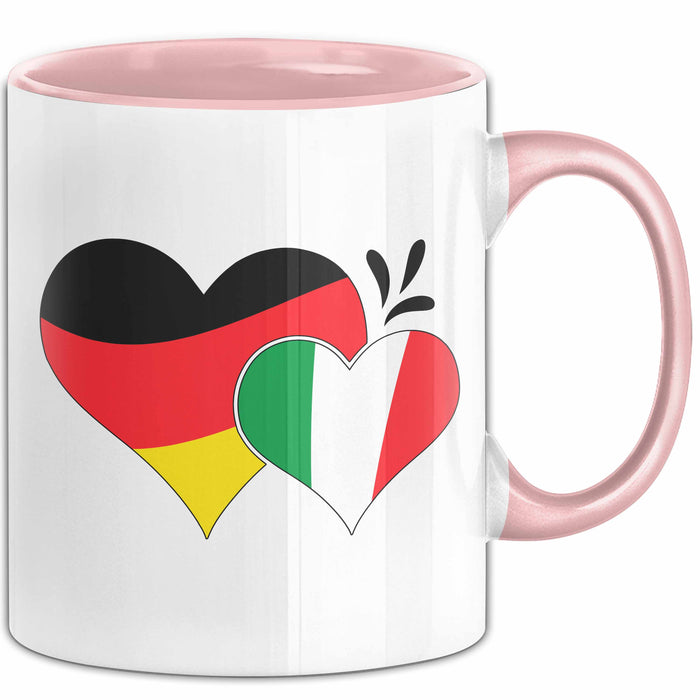 Deutschland Italien Tasse Geschenk Halb Italiener Deutsche Geschenkidee Fußball 2025 Rosa Trendation