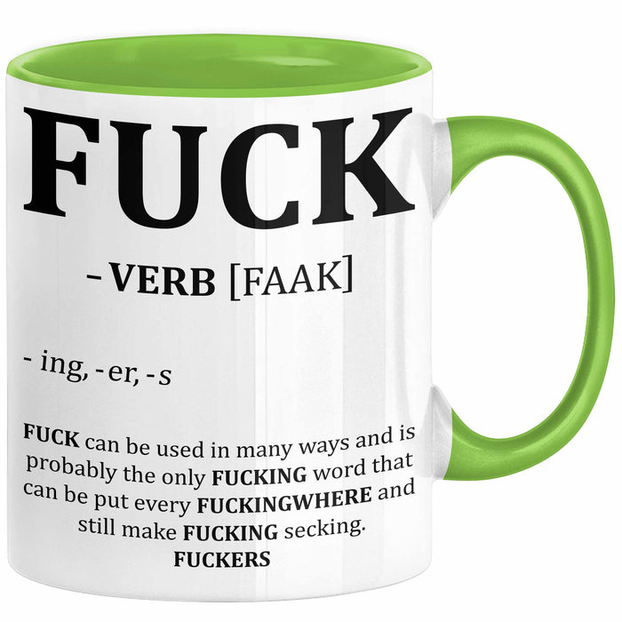 F*** Tasse Geschenk Schimpfwort 18+ Geschenkidee Männer Frauen Arbeitskollege Geschenkidee Kaffee-Becher Grün Trendation