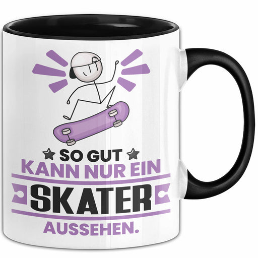 Skater Geschenk Tasse So Gut Kann Nur Ein Skater Aussehen Geschenkidee Kaffee-Becher Schwarz Trendation