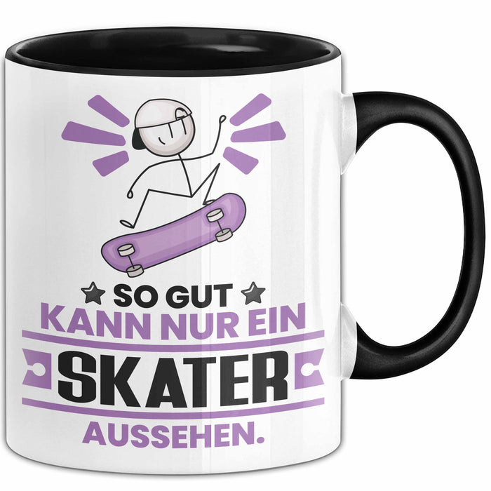Skater Geschenk Tasse So Gut Kann Nur Ein Skater Aussehen Geschenkidee Kaffee-Becher Schwarz Trendation