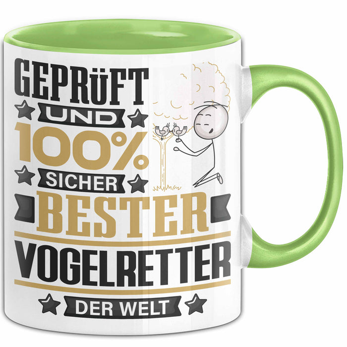 Vogelretter Geschenk Lustiger Spruch für Vogelretter Geschenkidee Bester Vogelretter Der Welt Grün Trendation