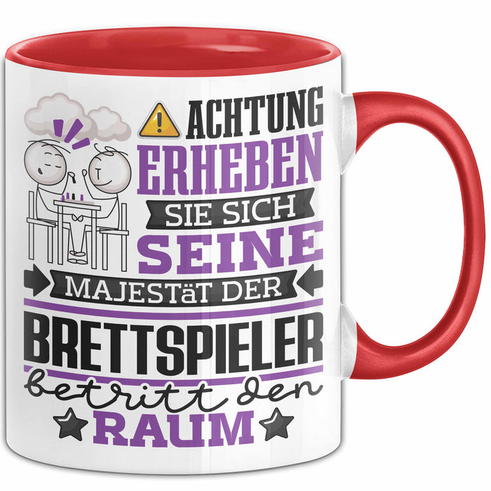 Brettspieler Geschenk Tasse Lustiger Spruch Erheben Sie Sich Der Brettspieler Betritt den Raum Rot Trendation