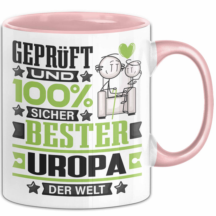 Uropa Geschenk Lustiger Spruch für Uropa Geschenkidee Bester Uropa Der Welt Rosa Trendation