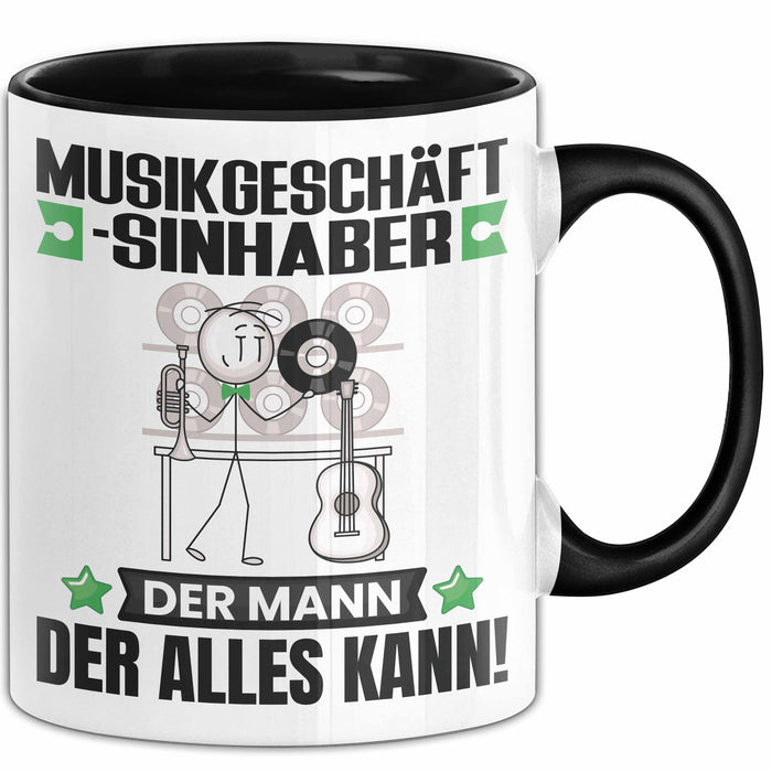 Musikgeschäftsinhaber Tasse Geschenk für Musikgeschäftsinhaber Der Mann Der Alles Kann Geschenkidee zum Geburtstag Schwarz Trendation