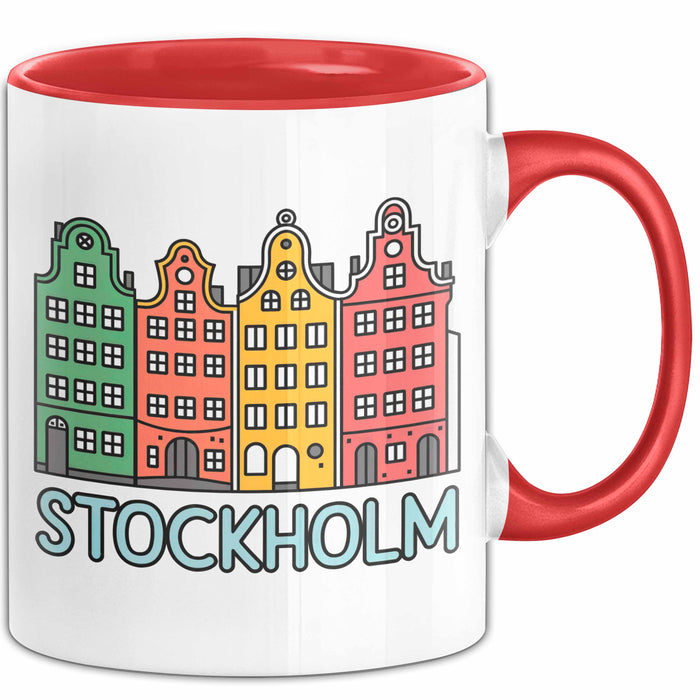 Stockholm Schweden Skandinavien Schwedisch Tasse Geschenk Lustige Geschenkidee Spruch Rot Trendation