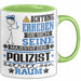 Polizist Geschenk Tasse Lustiger Spruch Erheben Sie Sich Der Polizist Betritt den Raum Grün Trendation