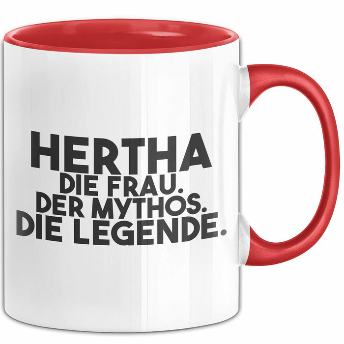 Hertha Tasse Hertha – Die Frau. Der Mythos. Die Legende. Geschenk Rot Trendation