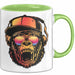 Affe Grafik Tasse Coole Tassen Geschenkidee Jungs Dj Chimpanse Becher Grün Trendation