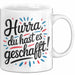 Schüler Abschluss Tasse Geschenk Lustige Geschenkidee Spruch Du Hast Es Geschafft Weiß Trendation