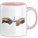 Raucher Tasse Geschenk Erschaffung Von Adam Kunst Geschenkidee 2 Hände Finger Joint Kiffer Rosa Trendation