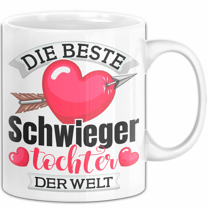 Schwiegertochter Tasse Geschenk Die Beste Schwiegertochter Der Welt Geschenkidee Becher Weiß Trendation