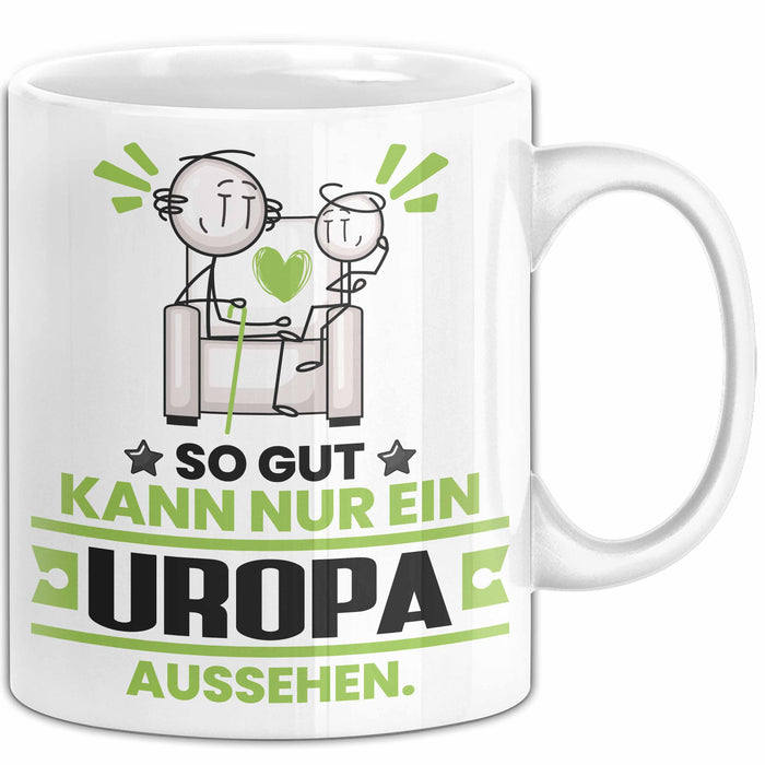 Uropa Geschenk Tasse So Gut Kann Nur Ein Uropa Aussehen Geschenkidee Kaffee-Becher Weiß Trendation