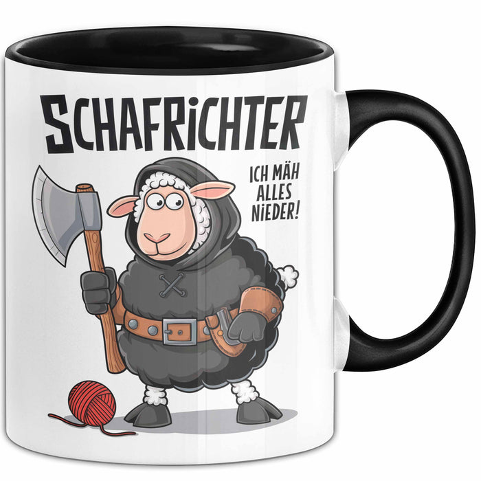 Schaf Tier Sarkasmus Tasse Becher Geschenk Lustige Geschenkidee Spruch Schafrichter Ich Mah Alles Nieder Trendation