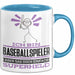 Baseballspieler Geschenk Tasse Ich Bin Baseballspieler Aber Sag Doch Einfach Superheld Lustige Geschenkdiee für Baseballspieler Kaffee-Becher Blau Trendation