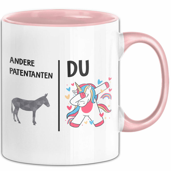 Patentante Tante Tasse Becher Geschenk Lustige Geschenkidee Spruch Andere Patentanten Rosa Trendation