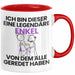 Enkel Geschenk Tasse Lustige Geschenkidee Geburtstag für Enkel Ich Bin Dieser Legendäre Enkel Von Dem Alle Geredet Haben Kaffee-Becher Rot Trendation