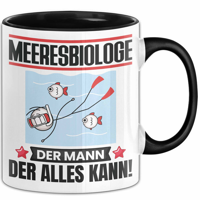 Meeresbiologe Tasse Geschenk für Meeresbiologe Der Mann Der Alles Kann Geschenkidee zum Geburtstag Schwarz Trendation